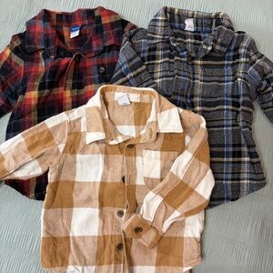 Old Navy Kids Plaid Button-Down Shirts - Red, Blue & Tan